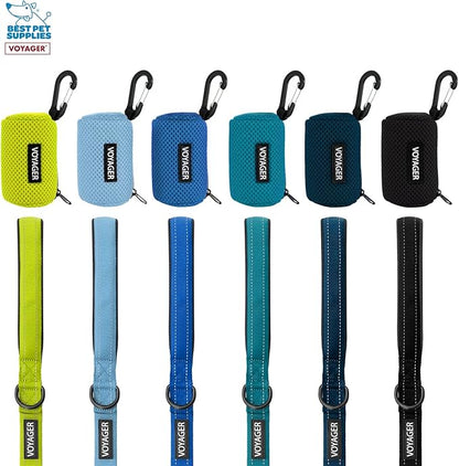 Best Pet Supplies 2-Pack Dog Poop Bag Holder Leash Attachment, Color, Reusable Mesh Dispenser Pouch for Travel, Walking, Park, and Outdoor Use, Soft and Durable with Clip-On - Mesh Fuchsia