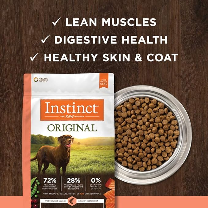 Instinct Original Grain Free Recipe with Real Salmon Natural Dry Dog Food, 20 lb. Bag