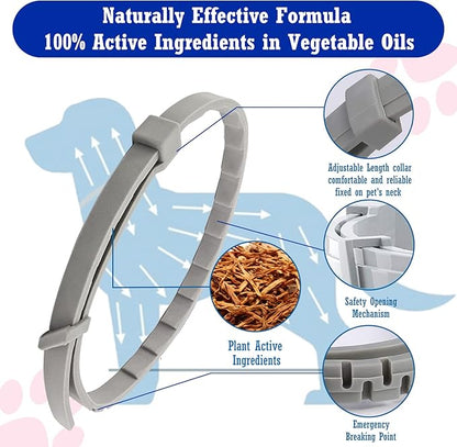 Flea Collar for Dogs, Dog Flea Collars Kill Flea and Ticks, 2 Pack Natural Flea and Tick Prevention Collar for Dogs, Water Resistant Dog Tick Collar, One Size Fits All Dogs