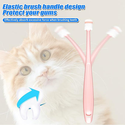 2 PCS Small dog & Cat Dental Care Tooth Brushing Kit,2 PCS 360 Degree Soft Silicone,Independent Packaging,360°Pinching Teeth for Easy Puppy Teeth Cleaning
