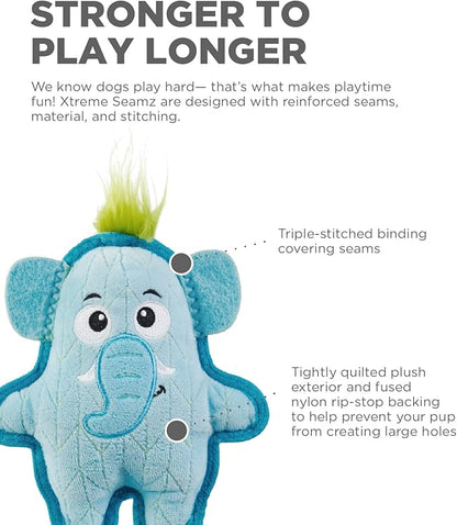 Outward Hound Xtreme Seamz Elephant Squeaky Durable Dog Toy