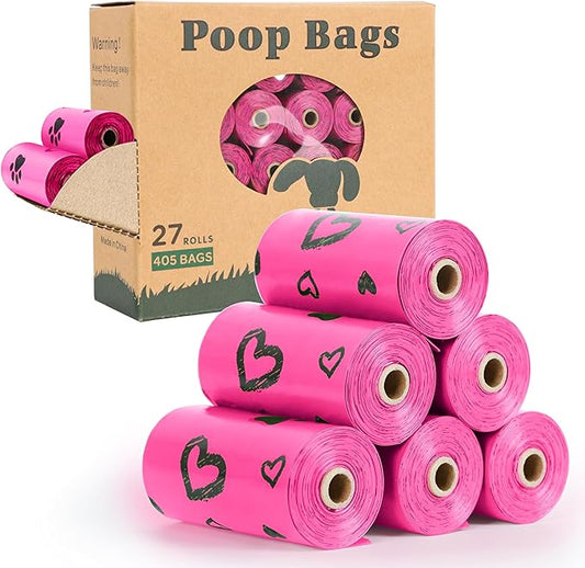 Dog Poop Bag Rolls - 540 Count Dog Waste Bags with Dispenser, Extra Thick Strong Leak proof Poop Bags for Dogs Doggy | Scented Rose