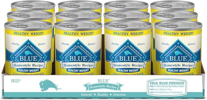 Blue Buffalo Homestyle Recipe Natural Adult Healthy Weight Wet Dog Food, Chicken 12.5-oz can (Pack of 12)