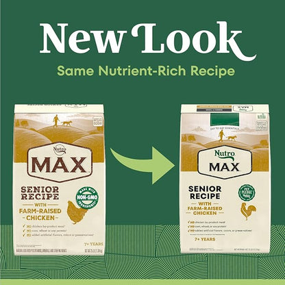 Nutro Max Senior Dry Dog Food with Farm-Raised Chicken, 25 lb. Bag