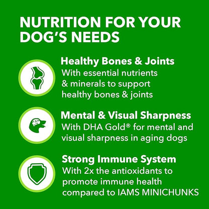 IAMS Healthy Aging Adult Dry Dog Food for Mature and Senior Dogs with Real Chicken, 7 lb. Bag(Packaging May Vary)