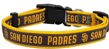 MLB San Diego Padres Licensed PET COLLAR- Heavy-Duty, Strong, and Durable Dog Collar. Available in 29 Baseball Teams and 4 Sizes