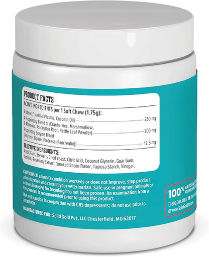 Solid Gold Cranberry Supplement for Dogs for Urinary Tract Health - Berry Balance w/Bioboost UTI + Bladder + Kidney Support for Dogs of All Life Stages w/Antioxidants - Cranberry Chews - 120 Count