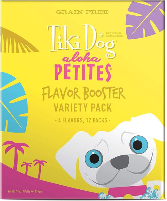 Tiki Dog Born Carnivore Flavor Booster, Variety Pack, Grain Free Wholesome Dog Food Additive, Meal Topper for All Dog Breeds and All Life Stages, 1.5 oz Pouch, Pack of 12