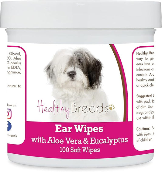 Healthy Breeds Old English Sheepdog Ear Cleaning Wipes with Aloe & Eucalyptus for Dogs 100 Count