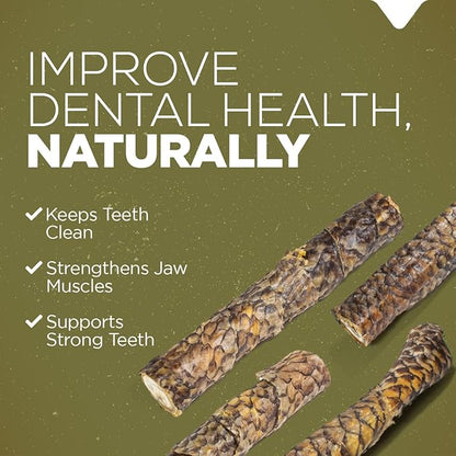 Natural Farm Power Fish Sticks Dog Chews (6”, 15-Pack), 2-in-1 Power Chews: Premium Beef Cheek Wrapped in Crunchy Tilapia Skin, Rich in Omega 3s, Long Lasting Protein Chew with Health Benefits
