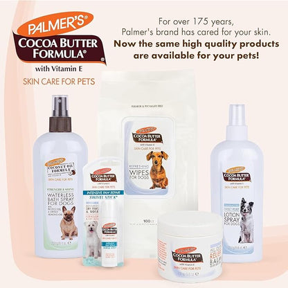 Palmer's for Pets Cocoa Butter Refreshing Dog Wipes, 100 Ct - 3 Pack | Cocoa Butter Wipes for Dogs | Paraben & Phthalate Free Dog Grooming Wipes for Dogs, Palmers Dog Bath Wipes