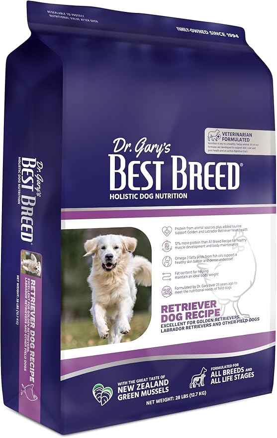 Best Breed Dr. Gary's Retriever Dog Recipe Made in USA [Natural Dry Dog Food] - 28lbs.
