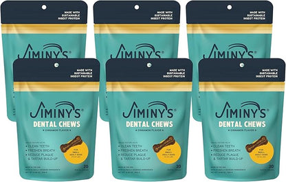 Jiminy's Dental Chews for Dogs, Cinnamon, Small, 20ct (Pack of 6)