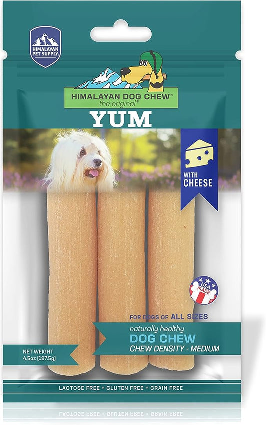 Himalayan Dog Chew Yak Cheese Dog Chews, 100% Natural, Long Lasting, Gluten Free, Healthy & Safe Dog Treats, Lactose & Grain Free, Protein Rich, Medium, 4.5 oz