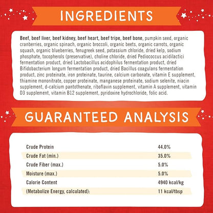 Stella & Chewy's Freeze-Dried Raw Marie's Magical Dinner Dust – Protein Rich, Grain Free Dog & Puppy Food Topper – Grass-Fed Beef Recipe – 7 oz Bag
