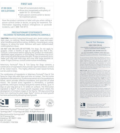 Veterinary Formula Flea and Tick Shampoo for Dogs and Cats, 16 oz