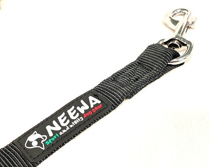 Neewa Racing Tug Line with Bungee for 2 dogs (2m (6.5ft) - 2 Dogs, Red) - Ideal Lead for Hands Free Walking, Running, Canicross, Bikejoring - This Leash has Handle in The Middle to Allow Dog Control