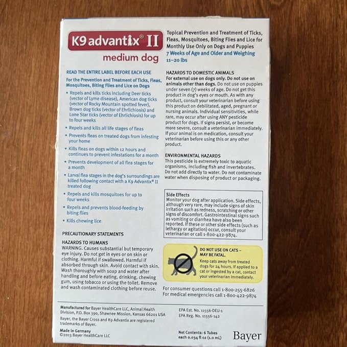 New - for Dogs 10-22 Lbs. 4 Month Supply by Advantix
