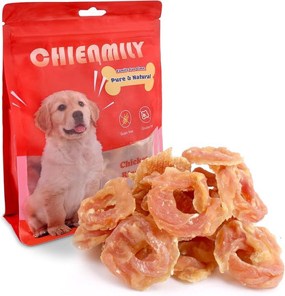 Dog Treats Chicken Rings, Single Ingredient Natural Chews, High Protein & Grain Free Training Treats for All Dogs, 11.6 oz