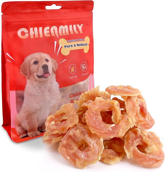 Dog Treats Chicken Rings, Single Ingredient Natural Chews, High Protein & Grain Free Training Treats for All Dogs, 11.6 oz