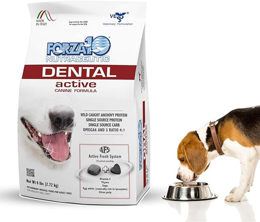 Forza10 Active Oral Care Dog Food, Limited Ingredient Dry Dental Dog Food for Dental Care and Bad Breath, 6 Pound Bag for Adult Dogs