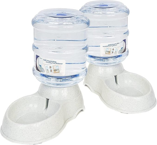 Zone Tech Self-Dispensing Pet Waterer - Premium Quality Durable Self-Dispensing Gravity 3.7 Liters Pet Waterer (2 Pack Self-Dispensing Pet Feeder)