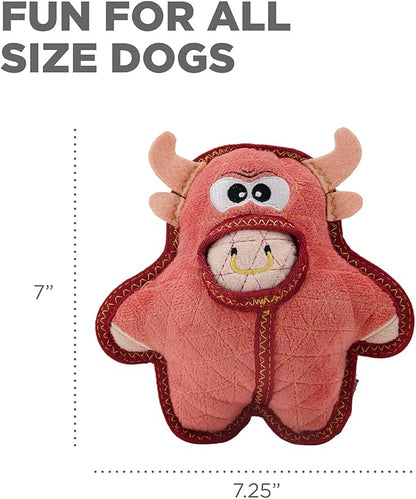 Outward Hound Xtreme Seamz Bull Squeaky Plush Dog Toy - Reinforced Dense Stuffing Plush Toy