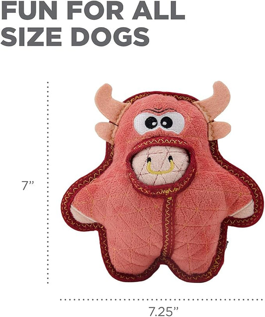 Outward Hound Xtreme Seamz Bull Squeaky Plush Dog Toy - Reinforced Dense Stuffing Plush Toy