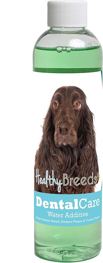 Healthy Breeds Dog Dental Care Water Additive for Field Spaniel - Helps Freshen Breath, Reduce Plaque & Control Tartar - Mint Flavor - 8 oz