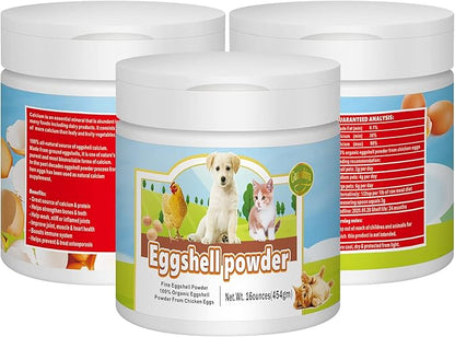 Eggshell Powder Calcium Supplement for Dogs and Cats(16 oz), Great for Osteoporosis & Labor Whelping, Safe Alternative to Bone Meal Powder, Improves Bones, Nourishes Joints, Supports Healthy Teeth
