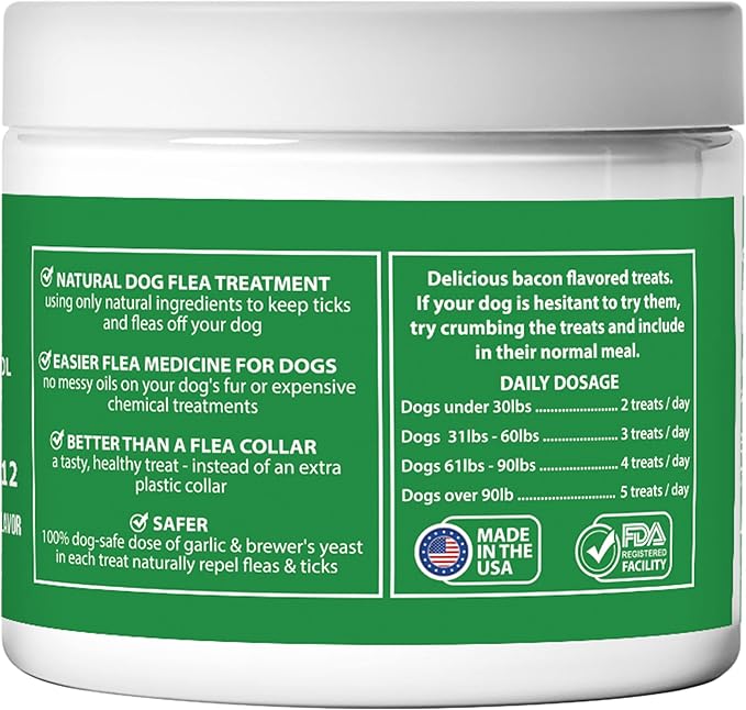 by ColoradoDog - all Natural Chewable Dog Treats for Flea and Tick Treatment and Prevention - 120 Count - no Chemicals, no Mess, no Collars