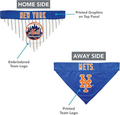 Pets First MET-3217-S-M MLB Dog Bandana - New York Mets Reversible Pet Bandana, Small/Medium, MLB Team Color