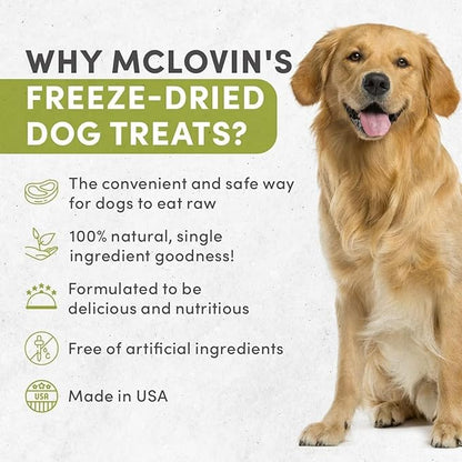 McLovin's Salmon Freeze Dried Treats, 3x2.5oz (7.5oz), High-Protein Grain-Free Dog Training Rewards, All-Natural, Made in USA