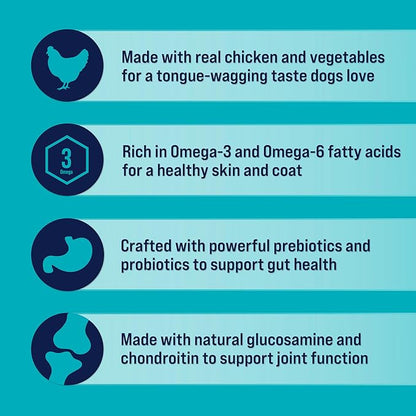 Stewart Dog Food, Raw Coated Chicken & Vegetable Recipe, 10 lb. Bag, Probiotics for Dogs, Made in USA, Chicken Dog Food, Products for Dogs