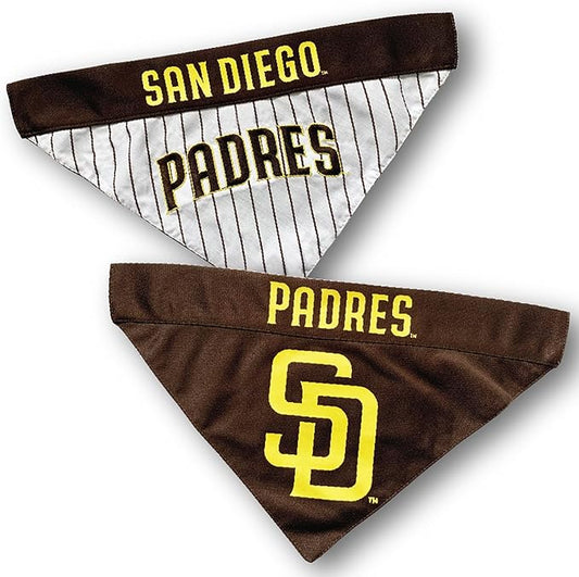 Pets First MLB SAN Diego Padres Reversible Bandana Size XX-Large for Dogs & Cats. 2 Sided Sports Bandana,Premium Embroidery Team Logo, All MLB Teams Available