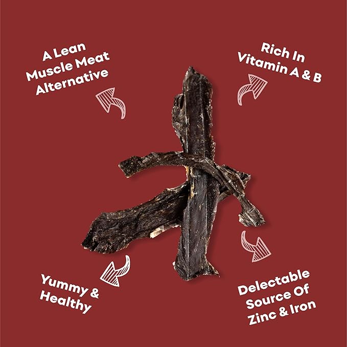 Skona Single-Ingredient Beef Heart Jerky | Treats for Dogs & Cats (4oz) | Healthy, Grain-Free, USA Made | Promotes Digestion, Dental Care, Taurine Boost