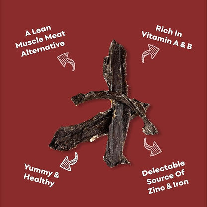 Skona Single-Ingredient Beef Heart Jerky | Treats for Dogs & Cats (4oz) | Healthy, Grain-Free, USA Made | Promotes Digestion, Dental Care, Taurine Boost