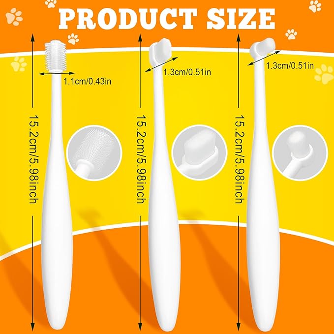 Dog Toothbrush 3PCS Cat Toothbrush, Ultra Soft Bristles Cat Tooth Brush for Dog Cat Dental Care Puppy Tooth Brushing Kit Kitten Toothbrush for Pet Teeth Plaque Cleaning Protecting Pet Dental