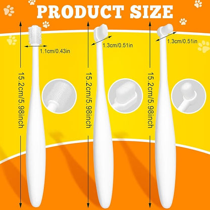 Dog Toothbrush 3PCS Cat Toothbrush, Ultra Soft Bristles Cat Tooth Brush for Dog Cat Dental Care Puppy Tooth Brushing Kit Kitten Toothbrush for Pet Teeth Plaque Cleaning Protecting Pet Dental