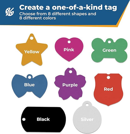 GoTags Dog Tags, Personalized Engraved Dog and Cat ID Tags for Pets, Custom Engraved on Both Sides, Various Shapes Including Bone, Round, Heart, Bow Tie, Star, and Badge (Flower, Small - Pack of 1)