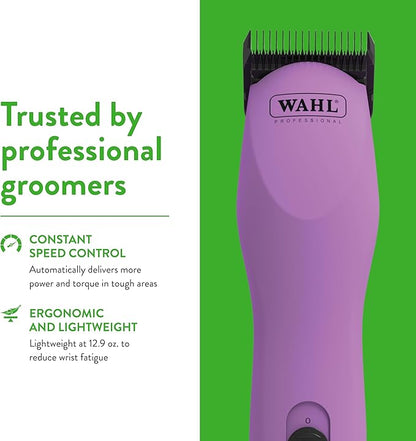 WAHL Professional Animal Thick Coat Pet Clipper & Dog Clipper (#9787-300) - Dog Hair Remover - Grooming Clippers for Dog, Cat & Pets - for Thick Haired Dogs & Pets - 2 Speeds - Pink