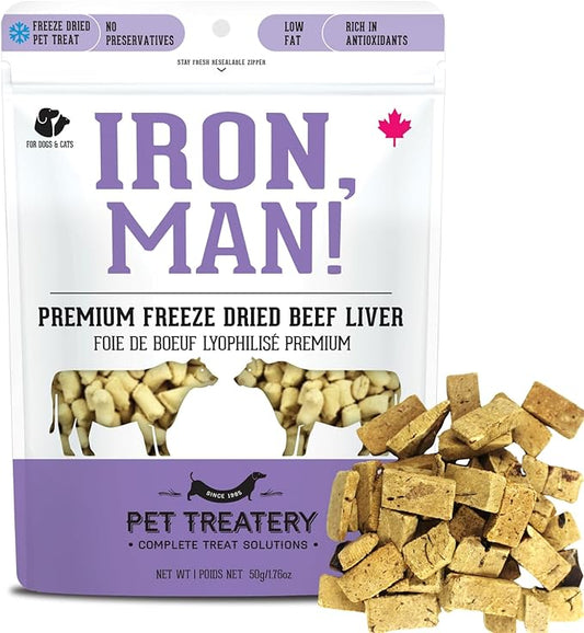 Freeze Dried Beef Liver Treats for Dogs & Cats (1.76 oz, Pack of 1) - Single Ingredient Flash Frozen to Maintain Nutrients Vitamins and Healthy Oils