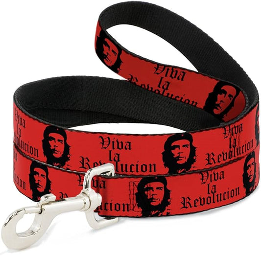Dog Leash Che Red Black 4 Feet Long 1.0 Inch Wide