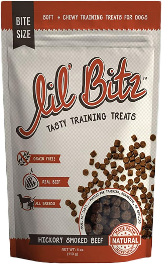 Lil' Bitz training Treats for Dogs and Cats (1 Pack, All Dog Sizes - Hickory Smoked Beef)