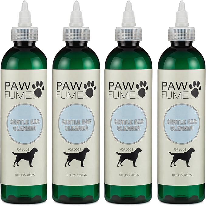 Pawfume Gentle Ear Cleaner for Dogs – Natural Dog Ear Cleaner Solution – Ear Wax Cleaner for Dogs Ear Treatment for Dogs – Dog Ear Wash Ear Cleaning Solution for Dogs – Dog Ear Wash Cleaner, Pack of 4