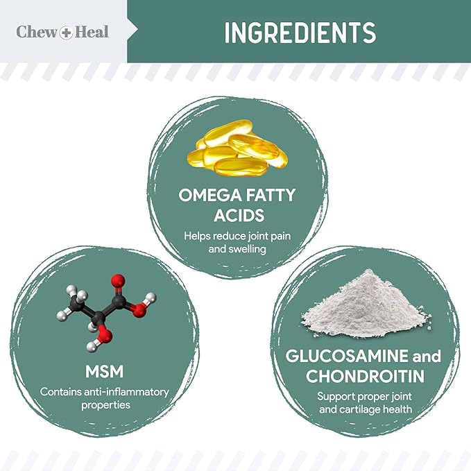 Glucosamine for Dogs Hip and Joint Supplement - 120 Soft Chews for Senior Dogs with Glucosamine, Chondroitin, MSM, Vitamin C, and Omegas - for Mobility, Cartilage, and Joint Health