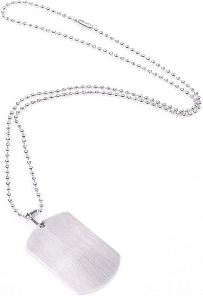 Cosmos 2 Pcs Military Dog Tags Dog ID Tags with 23.5 Inch Nickel Plated Steel Ball Chains