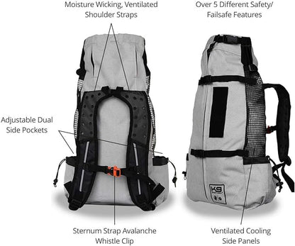 K9 Sport Sack | Dog Carrier Adjustable Backpack (Large, Air 2 - Charcoal Grey)
