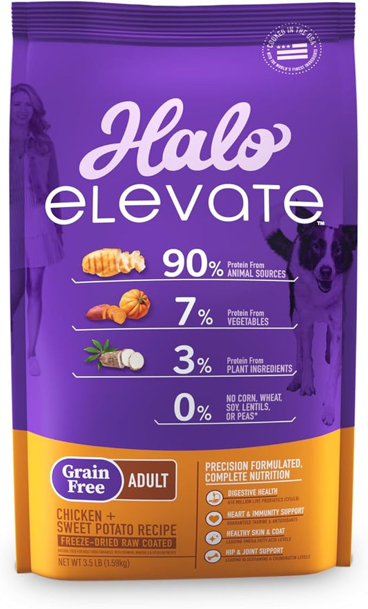 Halo Elevate Dry Dog Food, Grain Free Chicken Recipe, 3.5lb