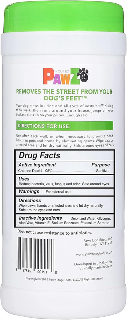 Protex PawZ SaniPaw Odor Eliminating Dog Paw Wipes (120 Wipes) Cleansing Dog Grooming Wipes, Simple & Safe Lickable Ingredients - Paw Cleaner for Dogs, Pet Wipes
